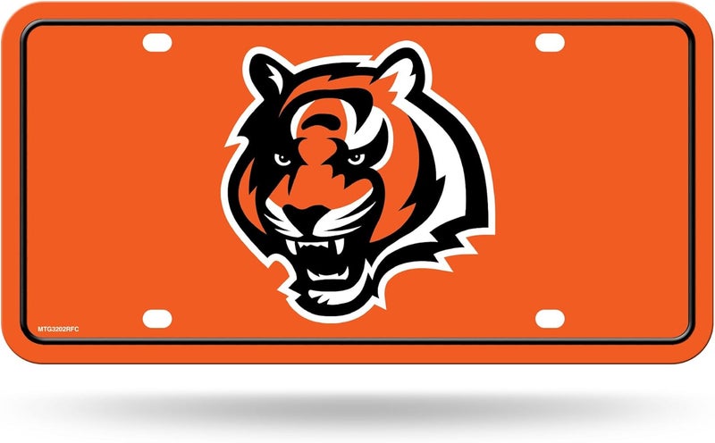 NFL Football Cincinnati Bengals Alternate Logo Metal Auto Tag 6" x 12" - Great for Truck/Car/SUV